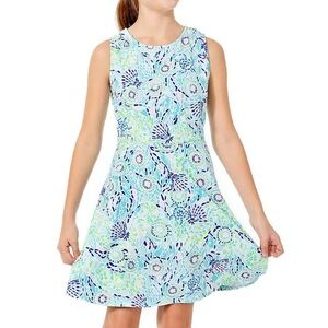 Lilly Pulitzer Girls Carice Dress Blue Ibiza Open Water size 8 NWT